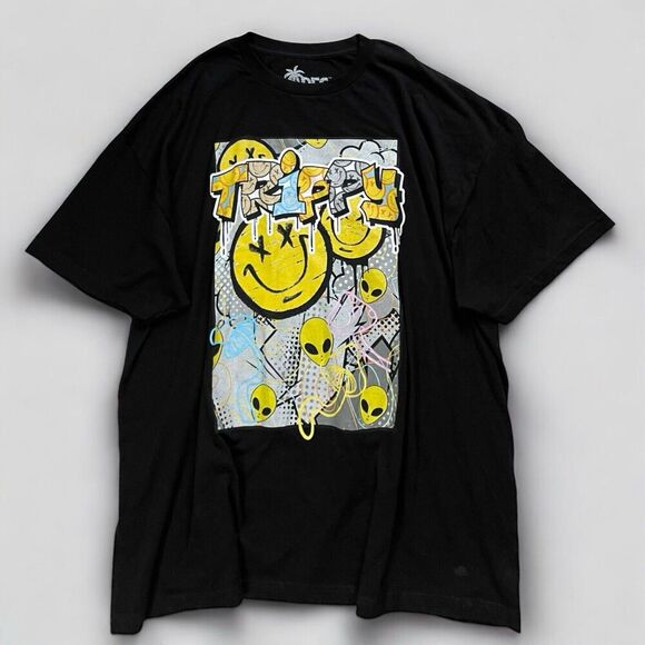 Vibes Bailey Apparel Trippy Graphic T-Shirt Mens 5XL Black Psychedelic Tee Shirt - Picture 1 of 5